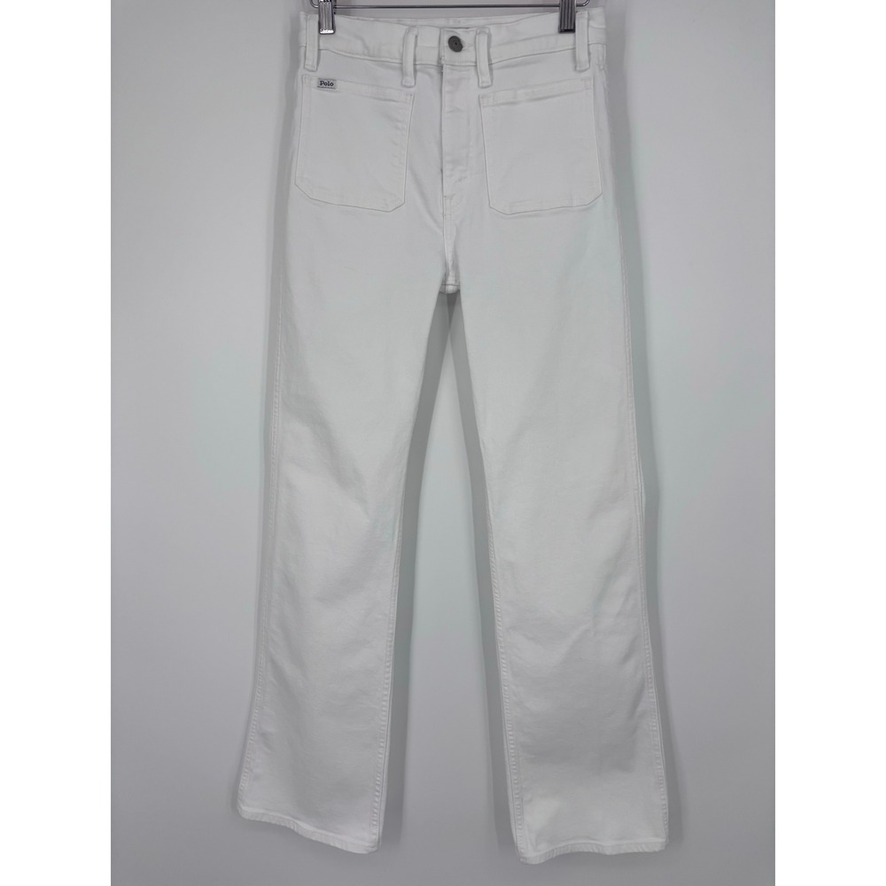 Polo Ralph Lauren Patch Pocket Straight Leg Jeans Women 26 White Denim High Rise
